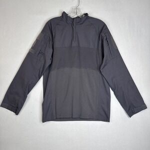 Tactical 1/4 Zip Jacket Gray Ripstop Elbows Utility Combat Pullover Size Medium
